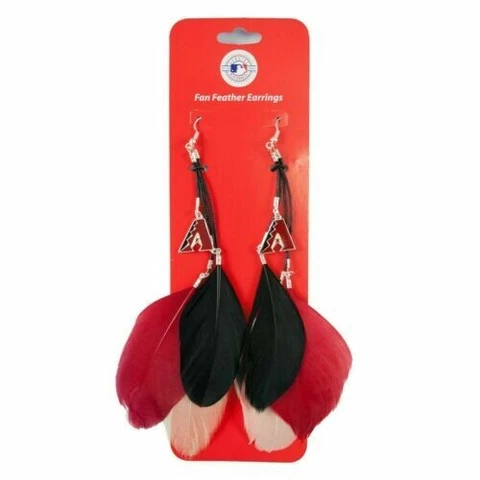 Arizona Diamondbacks MLB Dangle Fan Feather Earrings Team Colors Cover