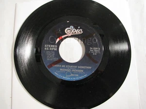 Michael Jackson Wanna Be Startin Somethin 45 rpm Record Vintage 1983 - Imagen 1 de 7