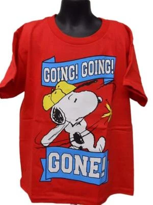 CHARLIE BROWN SNOOPY PEANUTS NEW PEANUTS SNOOPY Baseball "going going gone" Youth Kids M MEDIUM size 8 Shirt