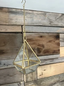 Miniature Handmade Open Teardrop Hanging Terrarium - Picture 1 of 12