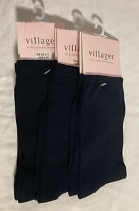 Vtg-Villager Liz Claiborne Microfiber Nylon Sock Size 9 -11 Women's 3 pair.