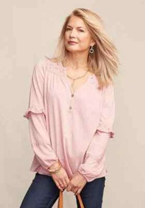 Matilda Jane Heart to Heart Possibilities Pink Knit Women’s Top Sz L  Large - Picture 1 of 4