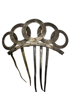 Viktorianische Ästhetik Sterlingsilber Kamm geometrische Kreise - Bild 1 von 8