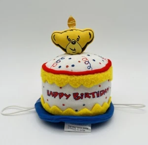 Build-A-Bear Feliz Cumpleaños Pastel Peluche Retirado Rojo Azul Amarillo Vela de Peluche - Imagen 1 de 6