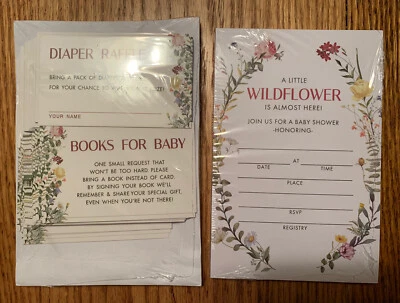 25 sobres de invitaciones de flores silvestres para baby shower niño niña género neutro Foto 1 de 4