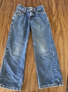 Levis 550 Boys Blue Denim Jeans Relaxed Fit Straight Leg - Size 8 Slim (22X22) - Picture 1 of 22
