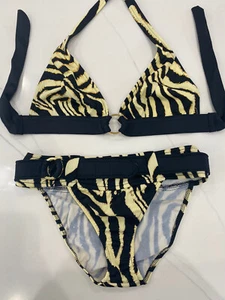 VENUS LEOPARD CHEETAH animal Print Bikini Top D & Bottoms Set Sz 8 NEW - Picture 1 of 4