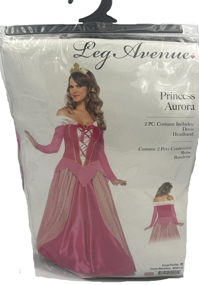 Princess Aurora Adult Women's Alluring 2 pc Dress Costume - Pink - Medium 8/10 - Image 1 of 1