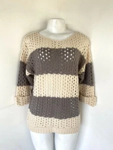 Maglione pullover a righe marca Aqua taglia S maglia aperta - Foto 1 di 4