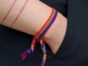 Rainbow Bracelet, Pride Bracelet for Men and Women - LGBT Festival Jewelry - Gay - Picture 1 of 2