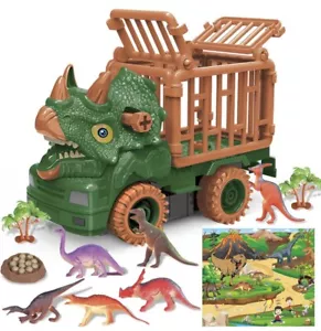Dinosaur truck toy for kids ages 3-5, comes with 6 dinosaurs - Picture 1 of 6