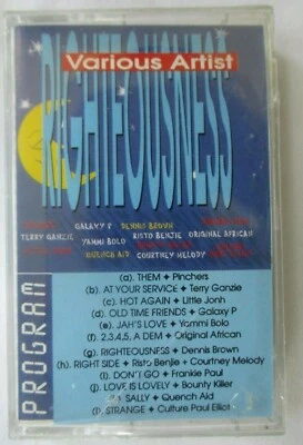 RIGHTEOUSNESS -VARIOUS ARTISTS REGGAE CASSETTE TAPE VP RECORDS -NEW W/CRACK CASE - Image 1 of 2