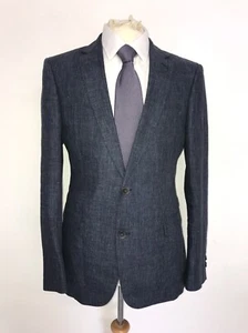 RICHARD JAMES - TUTA UOMO SLIM FIT BLU check LINO - 40 Reg - W34 L31 - SPLENDIDA - Foto 1 di 11
