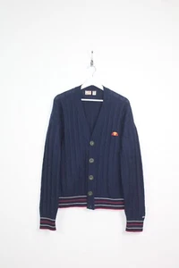 ELLESSE 80'S VINTAGE TENNIS SLEEVELESS WOOL CARDIGAN,RETRO,SIZE:MEDIUM - Picture 1 of 5