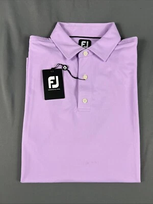 Camisa polo de golfe FootJoy stretch pique grande lavanda nova com etiquetas MSRP $72 mancha - Imagem 1 de 4