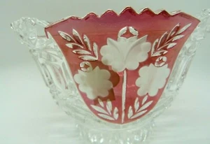 Vintage Anna Hutte Bleikristall Rubinrot & Klar Bleikristall Schale Schale Germany - Bild 1 von 4