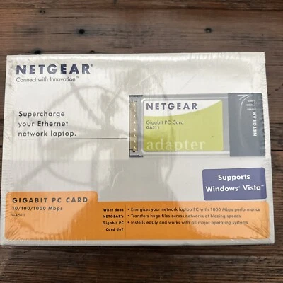 NEW Netgear Gigabit PC Card 101001000 Mbps. GA511NA - Image 1 of 4