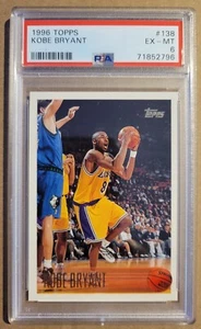 1996 Topps KOBE BRYANT ROOKIE CARD RC PSA 6 EX-MINT (S.NN) - Picture 1 of 2