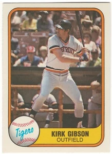 KIRK GIBSON 1981 Fleer #481 RC Rookie DETROIT TIGERS - Foto 1 di 1