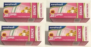 Lote de 4 Bolsas de Snack Control de Porciones 40ct Transparente 3-1/2" x 5-7/8" Sello de Cremallera - Imagen 1 de 3