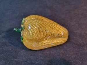 Vintage MURANO BAROVIER+TOSO Cordonato D'Oro ART GLASS Chile Pepper Italy - Picture 1 of 4