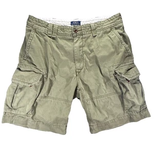 Polo Ralph Lauren Shorts Mens 38 Khaki Green Cargo Paratrooper Military 90's - Picture 1 of 18
