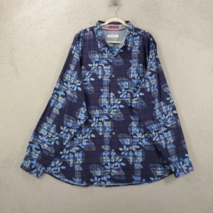 Tommy Bahama Flannel Shirt Men 3XLT Tall Blue Tropical Floral Button Up 3XL Tall - Bild 1 von 7