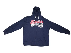 New England Patriots Full Zip Hoodie Jacket Men’s 3XL Navy Blue NFL Sweatshirt - Picture 1 of 8