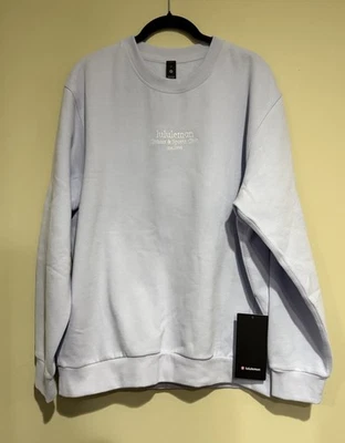 NUEVO CON ETIQUETAS Hombres Mediana Lululemon Steady State Crew Tenis Sudadera SRNB Azul Sereno Foto 1 de 3