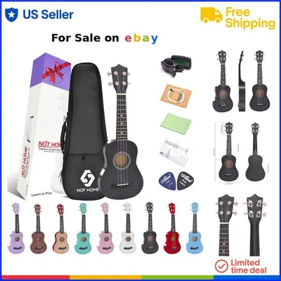 Ukelele soprano paquete para principiantes tilo 21 pulgadas con bolsa de concierto afinador cuerdas selecciones Foto 1 de 4