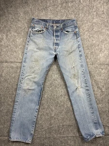 Jeans cowboy Levi's 501 uomo bottoni mosca vestibilità classica blu lavaggio chiaro taglia 33x34 - Foto 1 di 12