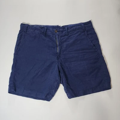 Pantalones Cortos Polo Ralph Lauren de Lino para Hombres Talla 36 Azul Marino Calce Recto Golf Informales Foto 1 de 4