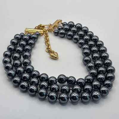 Carolee 多品牌灰色人造珍珠串珠项链项链 — 第 1/4 张图片