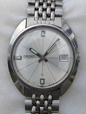 Raro Reloj Seiko PRUEBA 7005-8032 Vintage Automático Hombre Patrón Estrella Bullseye Foto 1 de 4