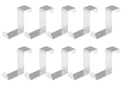 10Pcs Over The Door Hooks Z-Shaped Hanging Hooks Dual Head Fits 2" & 1" Door ... - Image 1 of 4