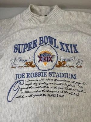 Vintage 1995 Super Bowl Sweatshirt Size Large Nutmeg Miami FL. Joe Robbie NFL - Image 1 of 4