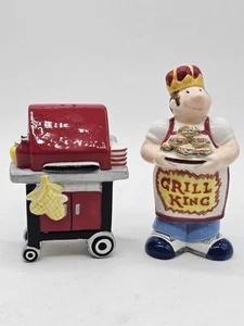 Fitz and Floyd Essentials Grillin & Chillin Salz- und Pfefferstreuer Grill King - Bild 1 von 4