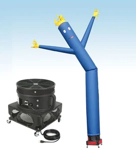 Tubo inflable publicitario hombre 18 pies azul inflable ondulado mosca chico con soplador - Imagen 1 de 4