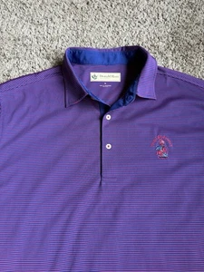 Donald Ross Golf Poloshirt Royal St. George’s Golf Club XL blau rosa Streifen - Bild 1 von 7