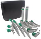 Laryngoscope Set 12PCS Intubation Blades + 2 Handles Fiber-Optic Kit