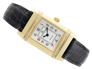 DAMENUHR JAEGER LECOULTRE REVERSO 18K GELBGOLD DIAMANTEN 21MM QUARZ REF 265.1.08 - Bild 1 von 10