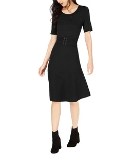 maison Jules Damen Fit & Flare Kleid mit Gürtel, deepblack, S - Bild 1 von 2