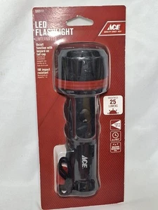 Ace LED Flashlight, 25 Lumens, Water Resistant, D batteries included. Red & Blac - Picture 1 of 8