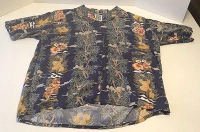 Vintage 90’s Ocean Current Brand Short Sleeve Collared Button Down Exotic Shirt - Image 1 of 4