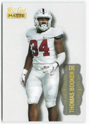 2022 Thomas Booker Wild Card Matte White Rookie - Image 1 of 2