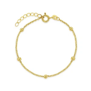 5-6" Tiny Polished Satellite Baby/Toddler/Kids Bracelet - 14k Gold - Picture 1 of 5