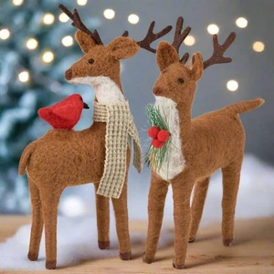 Fieltro de Navidad Primitivo País Primitivo Fieltro de Navidad 2 piezas Reno - Imagen 1 de 5