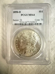 1898 O $1 Morgan Silver Dollar MS64 PCGS New Orleans-GEM BU - Picture 1 of 4