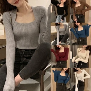 Everyday Essentials Womens Long Sleeve Fashion Knit Tops Available Now - Picture 1 of 19
