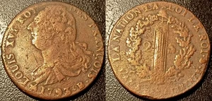 Louis XVI - 2 sols au faisceau Français 1793 an 5 B, Rouen ! Dy#1722 - Imagen 1 de 1